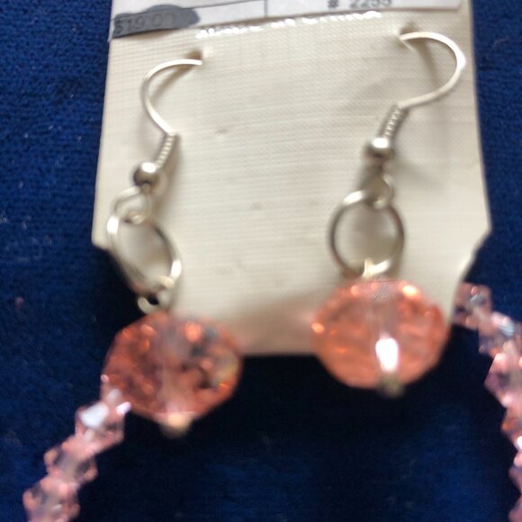 Jewelry Set Faceted Glass Beaded Rondelle Multi Colored Necklace Earrings New - Picture 4 of 8